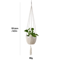 Rosa Home Bohemian Macrame Crocheted Petal Base Plant Hanger Wall Vase Cotton Linen Hemp Rope Hanging Planter Basket Creative.