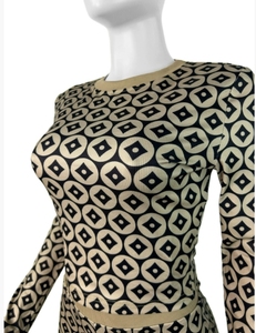 Bán Buôn Cửa 2025 S-2XL Kỹ Thuật Số In Dài Tay Áo Thời Trang Hai Mảnh Bộ Ngắn - Product Image 5