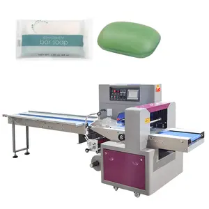 Horizontal Solid Soap Flow Wrapping Packaging Machine Automatic feeding Bar Soap Packing Machine