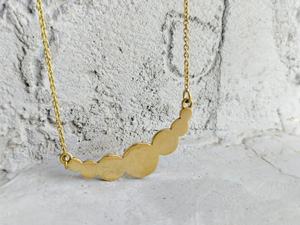 Collar con colgante bohemio de cadena de latón dorado liso en forma de círculo, collar unisex para uso diario - Product Image 4