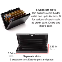 Tempat kartu kredit pria, wadah kartu kredit bisnis logam Stainless Steel RFID