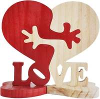 Ornement en bois en forme de cœur pour la Saint-Valentin, décoration artistique créative bicolore pour la maison, cadeau de la Saint-Valentin pour les couples