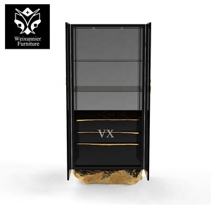 Grande cave à vin de luxe personnalisée <span class=keywords><strong>Buffet</strong></span> de rangement en bois <span class=keywords><strong>laqué</strong></span> pour la maison Cuisine Armoires à vin d'angle avec tiroirs - Product Image 4