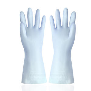 Gants en caoutchouc imperméables doublés polaire avec logo personnalisé, 35-50 cm, épaissis, couleur unie, pour le nettoyage de la cuisine, la vaisselle et la lessive - Product Image 2