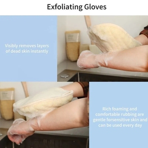 Wholesale High Quality Hotel Loofah Bath Loofah Sponge fingerless gloves - Product Image 4