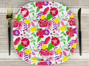 Jardin extérieur profond rond rose impression mélamine fête assiettes creuses - Product Image 5