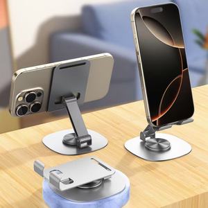 <span class=keywords><strong>W1</strong></span> Soporte ajustable para tableta de aleación de aluminio de 360 grados Soporte giratorio para teléfono móvil Montaje interior para varios tamaños de móvil - Product Image 4