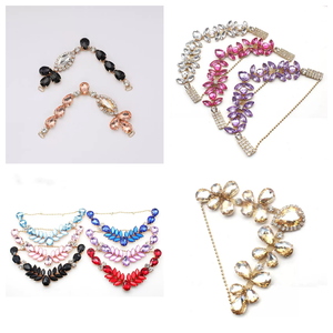 3 съемных декоративных элемента для обуви: цепочка из страз, кристаллов и блестящих камней, украшение для обуви, аксессуар для декора обуви. - Product Image 1