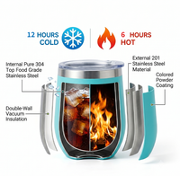 Tasse isotherme en acier inoxydable 12 oz la plus populaire pour le camping et les voyages, bouteille d'eau, tasses à thé et café, mug personnalisé avec logo