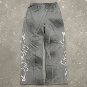 Pantalones Deportivos Personalizados para Hombre, 100% Algodón, Lavado Ácido, Pierna Ancha, Estilo Flare, Pantalones Deportivos para Hombre, Cintura Elástica, Estilo Hip Hop, Impresión Serigrafiada - Product Image 5