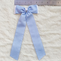 Barrettes à cheveux longues à nœuds pour filles, motif écossais, avec pompons et rubans, accessoires pour cheveux à carreaux pour enfants, idéales pour la rentrée scolaire