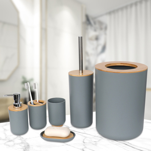 Factory 6Pcs new nordic style home hotel bathroom plastic Soap Dispenser bathroom accessories set