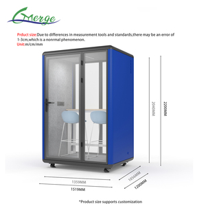 Bureau de chantier modulaire insonorisé <span class=keywords><strong>pour</strong></span> réunions temporaires, design moderne, structure en alliage d'aluminium, montage rapide - Product Image 2