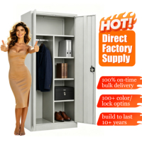 Armoire Métallique en Acier, Rangement de Vêtements pour Chambre et Salle de Sport, Durable, Verrouillable, Gain de Place, Grande Capacité