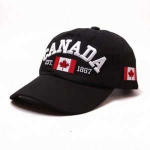 Casquettes de baseball en coton à 6 panneaux de qualité supérieure, personnalisées avec le drapeau du Canada brodé en 3D, vente en gros pour les fabricants - CANADA - Product Image 1