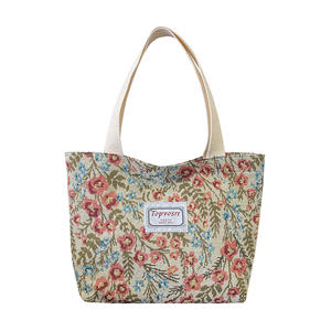 Sac fourre-tout pour femme Topvostie, imprimé floral, nylon, décontracté, grande capacité, fermeture éclair horizontale carrée, toutes saisons - Product Image 1