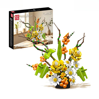 Mould King 24100 2026 Seri MOC Tanaman Bunga Baru Model Buket Kit untuk Dewasa Hadiah Liburan 905pcs Set Blok Bangunan
