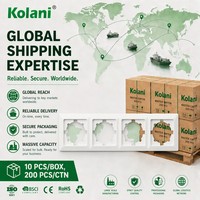 Cadre de finition vierge pour prise quadruple Kolani, norme UE, 300x84mm, ignifuge, en PC, à encastrer, avec quatre emplacements de découpe