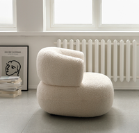 Fauteuil de luxe paresseux, chaise de salon, nordique, moderne, loisirs, salon, chambre à coucher, meubles en tissu velours et laine d'agneau