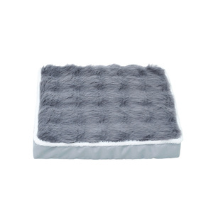 Dog Cat Winter Thickened Warm Faux Rabbit Fur Sleeping Mat Rectangle Removable Washable Polyurethane Foam Pet <b>Bed</b> - Product Image 1