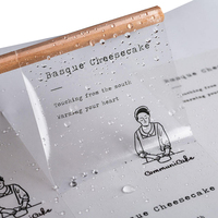 Autocollant personnalisé transparent, impression à l'encre noire, étiquette de boulangerie, monochrome, brillant, imperméable, plat, pour boîte à gâteaux, autocollant en PET