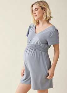 Tuta Premaman per Casa e Uso Quotidiano, con Vita Elasticizzata e Arricciatura, Jumpsuit Casual per Donne in Allattamento - Product Image 3