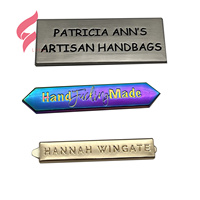 Plaque nominative en zinc lavable Lihui de luxe, à logo 3D gaufré, personnalisable, couleurs au choix pour portefeuilles et sacs à main