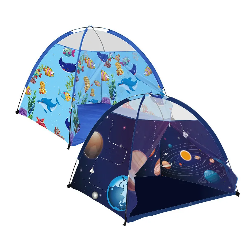 Ot-tienda de campaña al aire libre para niños, casa de juegos Space Ocean, portátil y plegable para dormir