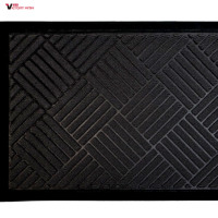 Tapis d'intérieur et d'extérieur moderne, durable et lavable, 100 % polypropylène, non tissé aiguilleté, avec envers en caoutchouc gaufré antidérapant