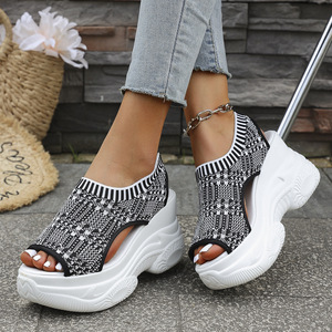 Women European and American Style Sports <b>Sandals</b> New Breathable Slip-On Thick-Soled Platform Roman <b>Sandals</b> for Summer - Product Image 1