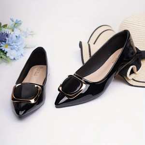 <span class=keywords><strong>Ballerine</strong></span> da Donna <span class=keywords><strong>con</strong></span> Punta Affusolata e <span class=keywords><strong>Fibbia</strong></span> a Forma di Mela, <span class=keywords><strong>Scarpe</strong></span> Casual in Materiale Sintetico per Comfort in Tutte le Stagioni - Product Image 1