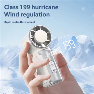 Mini ventilateur portable turbo rechargeable par USB avec affichage numérique, vent puissant, ventilateur personnel portable pour les voyages en plein air et les sports - Product Image 4
