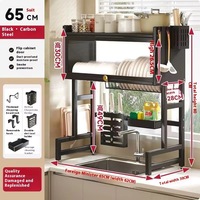 Rak Pengering Piring Dapur Logam Mewah Ringan Persegi Panjang Anti Debu Penyimpanan Mangkuk Piring Organizer Lemari Rumah Tangga Produsen