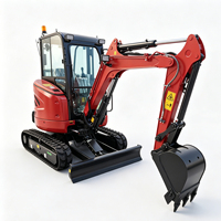 Mini-excavatrice de 0,97 tonne à oscillation zéro avec profondeur de 1837 mm, force de la benne de 8 KN, chenilles réglables de 760 à 920 mm