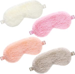 Masque de sommeil en peluche, soie et satin, doux, occultant, coloré, pour enfants, femmes, hommes, avec logo personnalisé OEM - Product Image 1