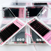 Abonnie 03 Volume Fans Lash Trays Noir Mat Foncé Extensions de Cils Easy Fan Prêtes à l'emploi