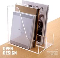 2 packs de porte-magazines organisateur de bureau organisateur de fichiers verticaux en acrylique transparent pour bureau à domicile organisateur de bureau porte-revues