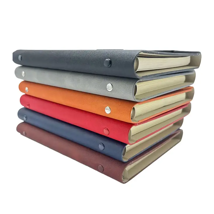 A5/B5 văn phòng họp PU da Loose-Leaf máy tính xách tay đa chức năng tùy chỉnh Tri-fold 6 vòng chất kết dính máy tính xách tay