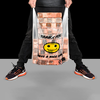 Smiley en plastique compostable fort visage biodégradable Vietnam nouvelle taille Standard violet grand sac à provisions de remerciement