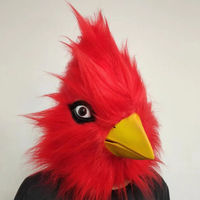 Halloween Red Bird Cartoon Funny Headgear Head Mask Novelty Costume Party Face Mask Cosplay Latex Custom Design Mask