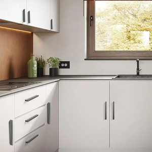 Juego de 1 Pieza de Herrajes para Muebles de Aluminio, Diseño Moderno y Sencillo, Perillas para Cajones, Tiradores para Puertas - Product Image 3