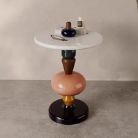 Table basse convertible en maille style danois avec houx confits, design nordique moderne multicolore, double usage, pour chambre et salon