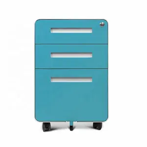 2024 Steel mobile cabinet for office and home use safe round arc edge office filing lock storage able cabinet caddy