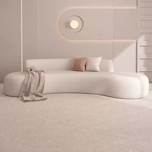 Set di Divani di Lusso per Ufficio Domestico di Alta Qualità, Divano Curvo Minimalista in Pelle PU e Spugna, Design Moderno per Arredamento Alberghiero - Product Image 2