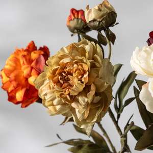 Fleurs artificielles personnalisées de style chinois réaliste, pivoine-phénix, imperméables, cadeau d'affaires pour Noël, Nouvel An chinois - Product Image 4