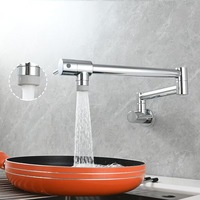 Robinet de lavage de légumes mural en laiton robinet d'eau froide simple cuisine étendu 360 degrés pliant