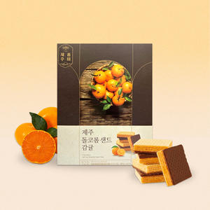 SAMAH Jeju Dolkorom Sand Orange Big Pouch Wafer Cookie 12 piezas Premium Regalo de Viaje Souvenir Snack Crujiente a Granel - Product Image 5