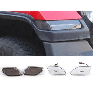 Para Jeep Wrangler JL 2018-2020, Luz de Señal de Giro para el Borde del Guardabarros, Carcasa Transparente Negra Ahumada, Modificación - Product Image 2