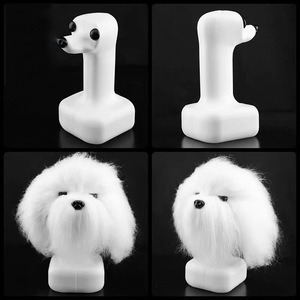 Modèle de tête de chien Teddy/<span class=keywords><strong>Labrador</strong></span>/Poodle pour la pratique du toilettage des animaux de compagnie, avec fausse fourrure en fibre et structure squelettique - Product Image 2