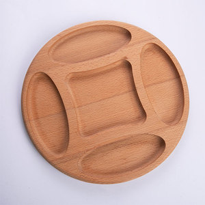 Versatile Prices 30cm Natural Beech Wood 5 Separate Compartment Section <b>Snack</b> Serving <b>Tray</b> - Product Image 3